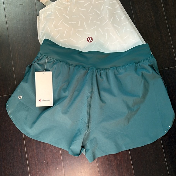 Lululemon FAST AND FREE HR CLASSIC SHORTS 3” in STORM TEAL SZ 12 NWT - Picture 7 of 12